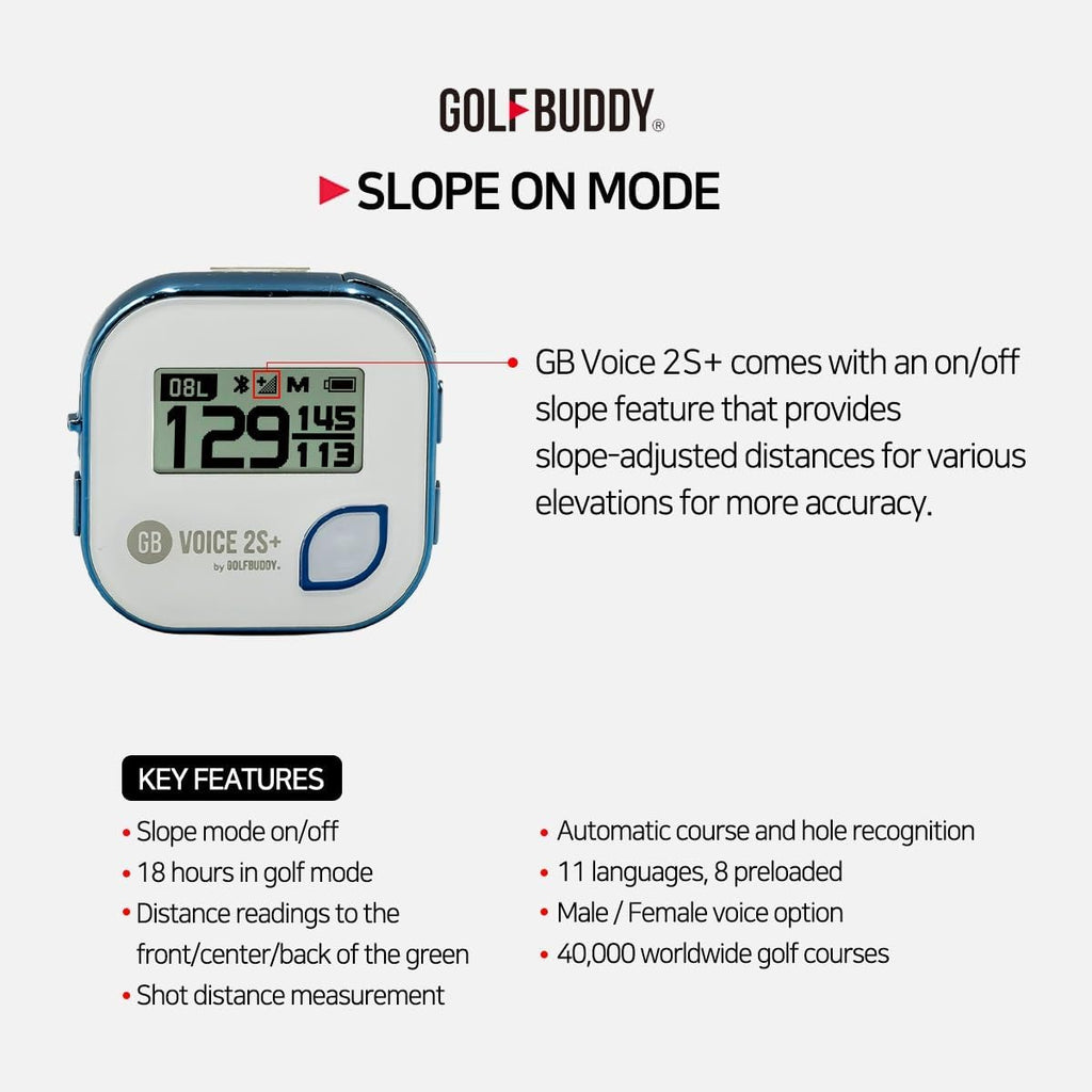 Talking GPS Golf Rangefinder with Slope Mode, 18-Hour Battery, 40,000 Preloaded Courses W945
