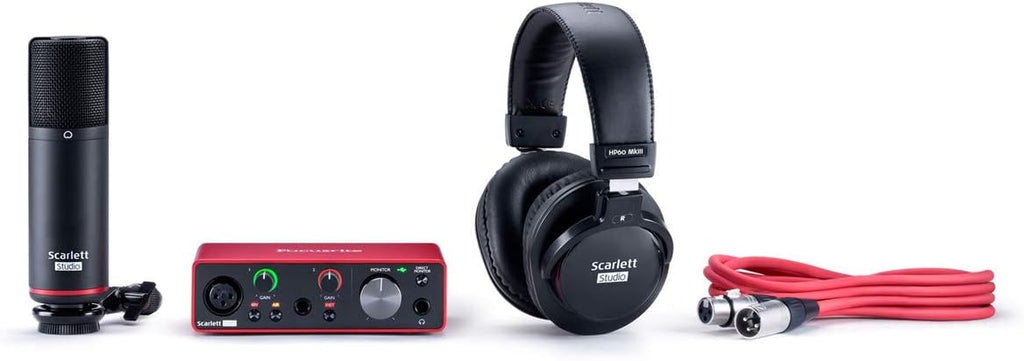 USB Audio Interface and Recording Bundle with Microphone Stand, Cables and Pop Filter A980