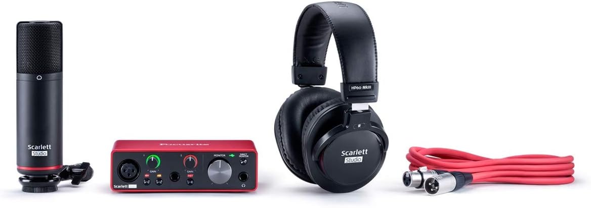 USB Audio Interface and Recording Bundle with Microphone Stand, Cables and Pop Filter A980
