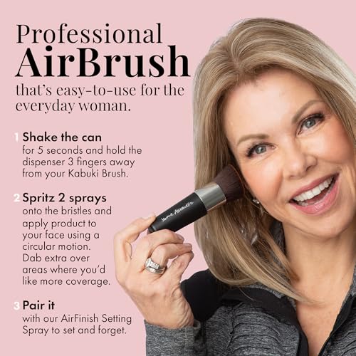 Airbrush Foundation 2pc Set with Kabuki Brush for Smooth Radiant Skin C4584