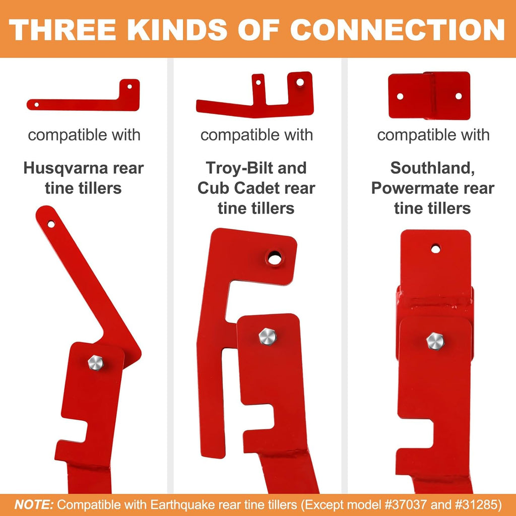Rear Tine Rototiller Furrower Kit with Three Connection Adapters N31913
