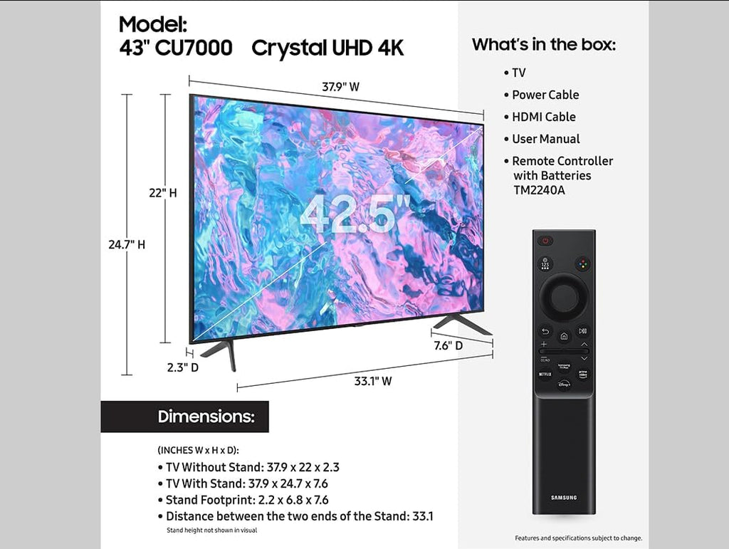 43-Inch Crystal UHD 4K Smart TV with HDR10 and Gaming Hub Z601