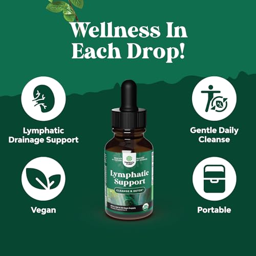 Organic Lymphatic Drainage Drops with Herbal Extracts, Vegan, Alcohol Free, 30 Servings P891633