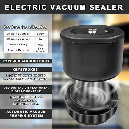 Electric Mason Jar Vacuum Sealer Kit for Wide and Regular Mouth Z60250