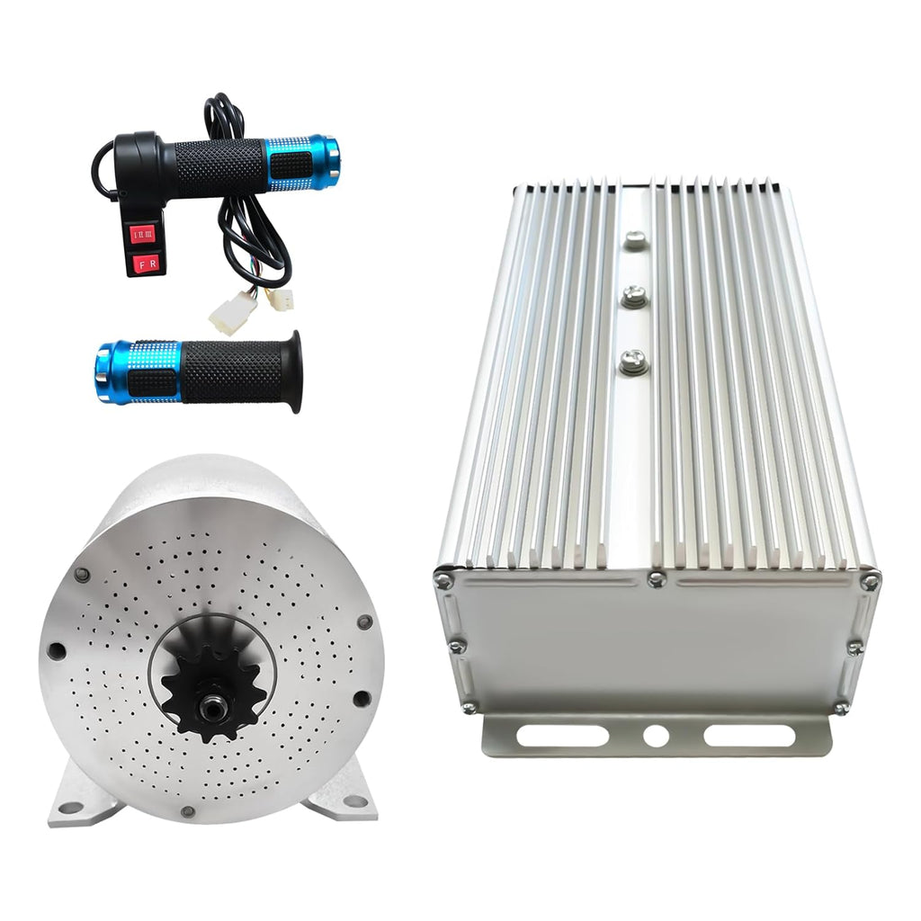 72V 3000W DC Brushless Electric Motor, High-Speed BLDC Brushless Motor with Controller Go Kart Brushless Motor for Electric Scooter E Bike Motorcycle Engine