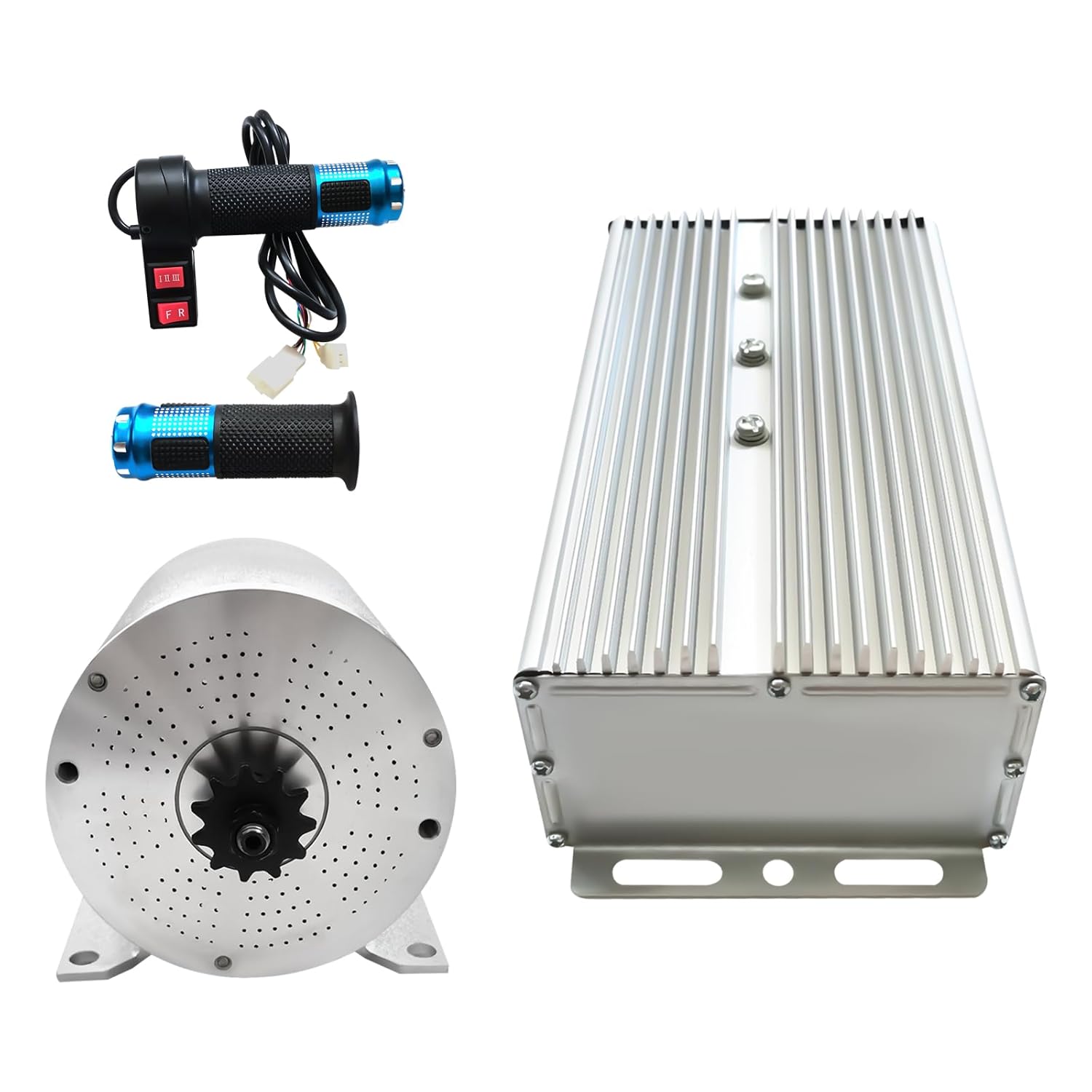 72V 3000W DC Brushless Electric Motor, High-Speed BLDC Brushless Motor with Controller Go Kart Brushless Motor for Electric Scooter E Bike Motorcycle Engine