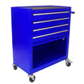 Rolling Tool Chest on Wheels, 4-Drawer Metal Tool Cart with Cabinet, Large Tool Cart for Garage, Warehouse, Workshop, Repair Shop