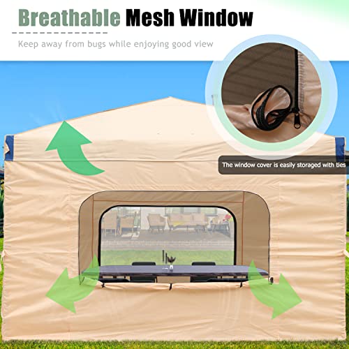 Pop-Up Canopy Tent with Roller Bag and Curtain B52422