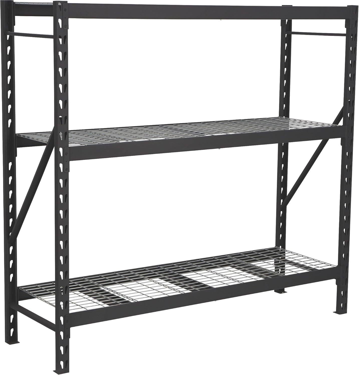 Industrial Shelving Rack, 3-Tier Steel Storage Shelves, 2000-Lb Capacity X80821