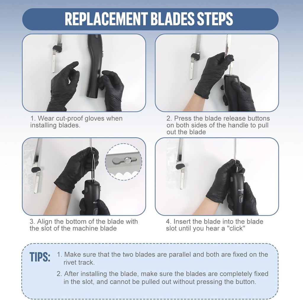 Cordless Electric Knife Rechargeable with Safety Lock and 2 Blades M315