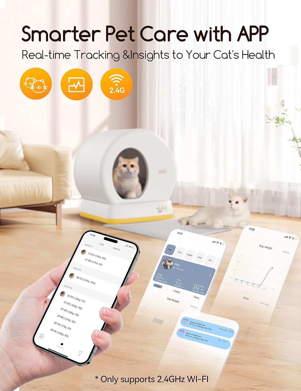 Self-Cleaning Cat Litter Box, Extra Large with Odor Control and App Control Q918164