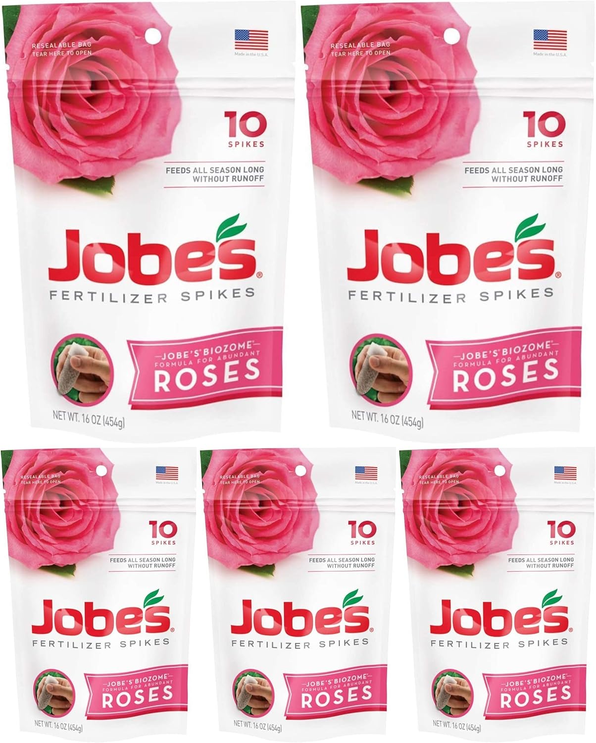 Jobe's Rose Fertilizer Spikes, 10 Spikes 5 Pack