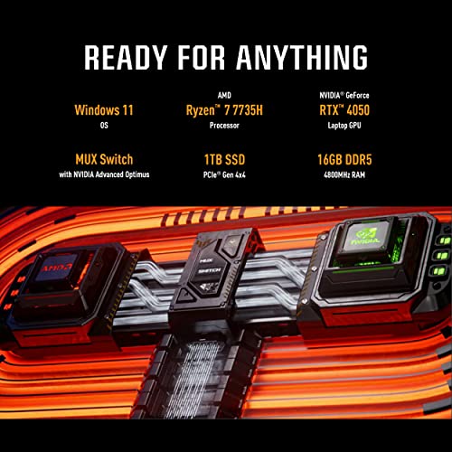 15.6” FHD 144Hz Gaming Laptop, RTX 4060, Ryzen 7, 16GB DDR5, 1TB SSD U86514