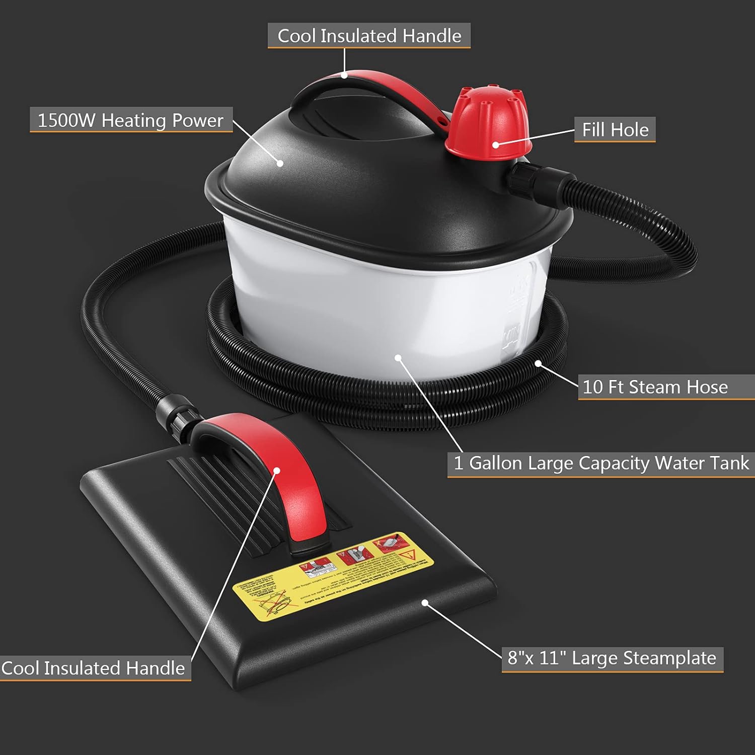 Wallpaper Steamer with 10FT Hose and Large Steam Plate D892683