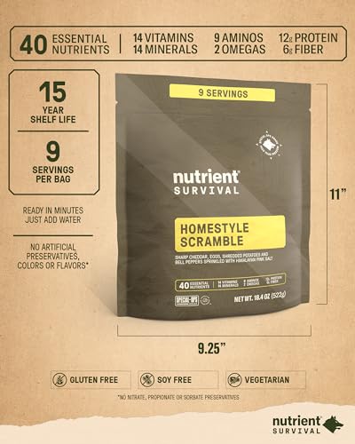 Homestyle Scramble Eggs, Ready to Eat Freeze Dried Emergency Food, 9 Servings P110376