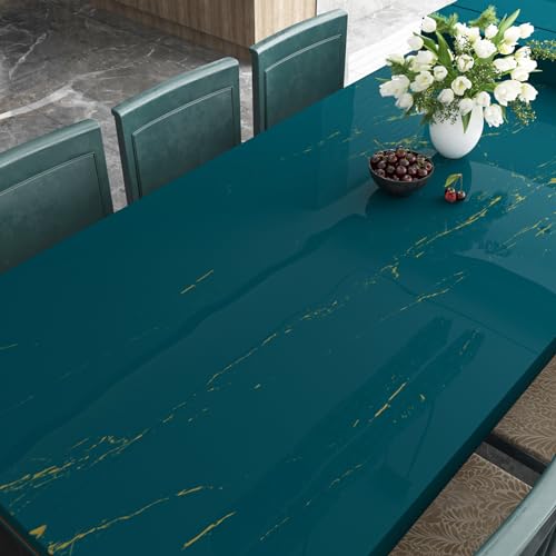 Dark Teal Blue and Gold Marble Contact Paper Peel and Stick Wallpaper U597