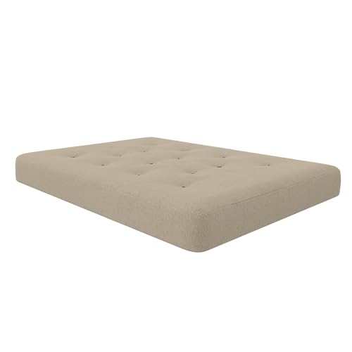 DHP Trule 6-Inch Bonnell Coil Futon Mattress, Polyester Linen, Full, Dark Gray