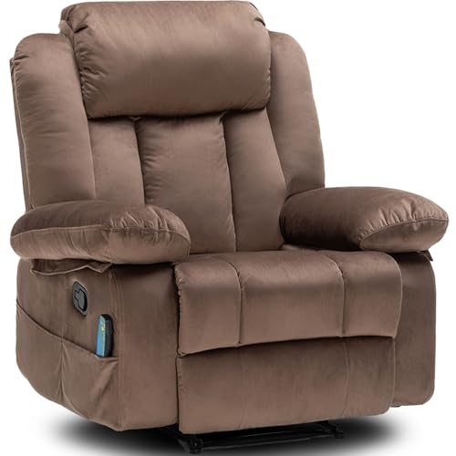 Massage Recliner Chair with Heat, 360° Swivel Rocking for Living Room W417908