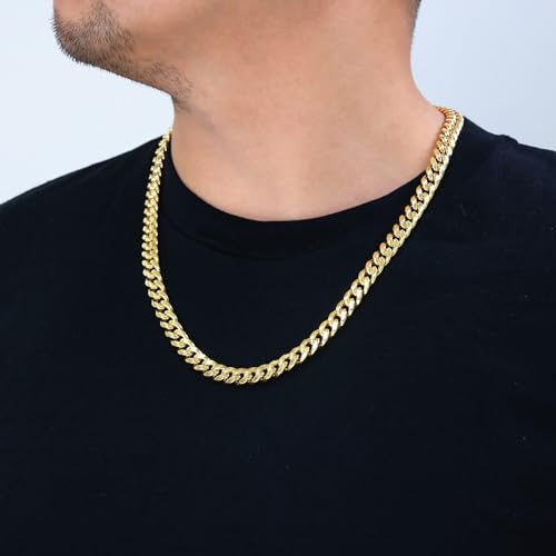 14k Yellow Gold 9mm Miami Cuban Link Chain Necklace J833