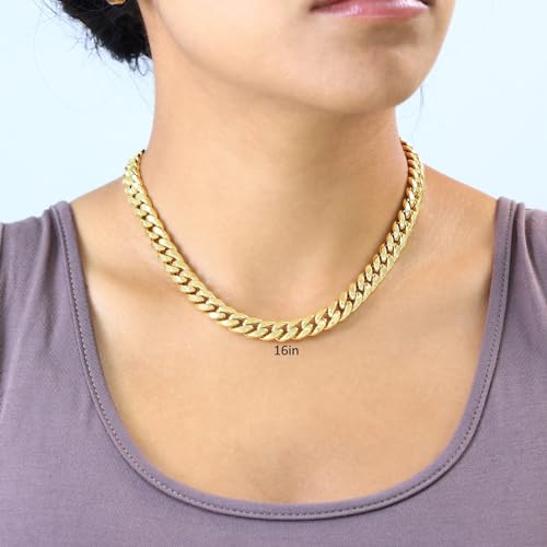14k Yellow Gold 9mm Miami Cuban Link Chain Necklace J833