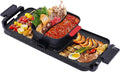 Electric Grill Hot Pot 2 in 1,Multifunctional Smokeless Grill Indoor Teppanyaki Grill/Shabu Pot with Divider-Separate Dual Temperature Contral,Non-Stick Pan BBQ Capacity for 6 People above