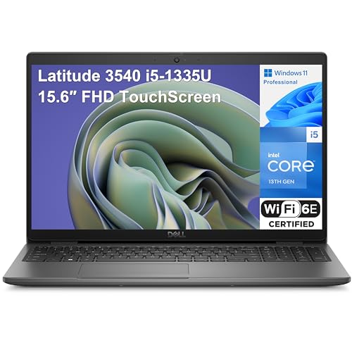 Dell Latitude 3540 15.6" Touchscreen FHD Business Laptop Computer, 13th Gen Intel 10-Core i5-1335U (Beat i7-1270P), 64GB DDR4 RAM, 4TB PCIe SSD, WiFi 6E, Bluetooth, Black, Windows 11 Pro