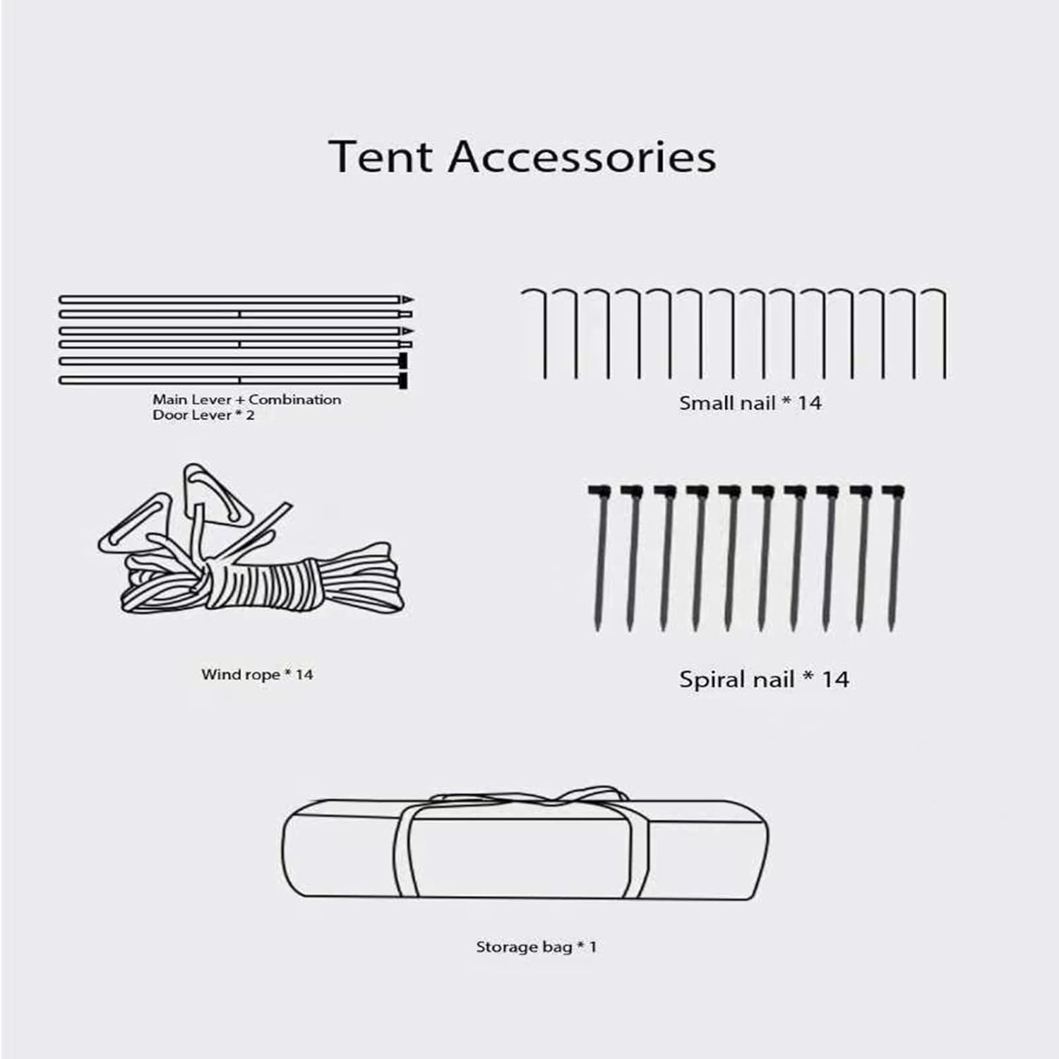 Outdoor Camping Tent, Double Door Family Hut Tent, Khaki I7898
