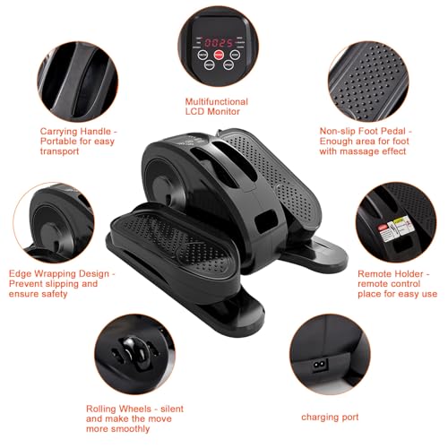 Under Desk Elliptical Machine, Mini Leg Exerciser for Seniors Adults Teens P14534
