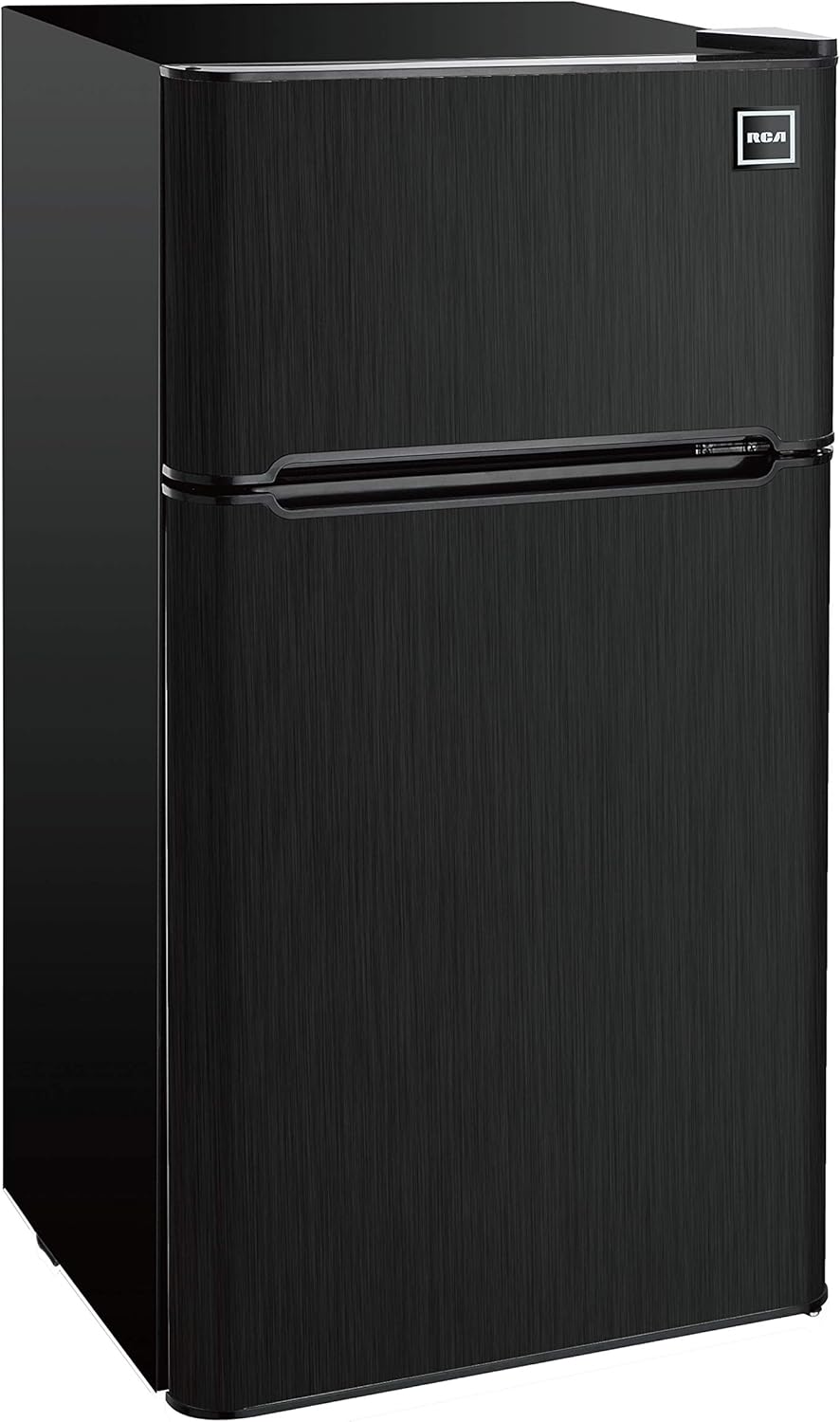 RCA RFR469 2 Door Refrigerator/Freezer, 4.6 cu ft, Black Stainless Steel, Gunmetal