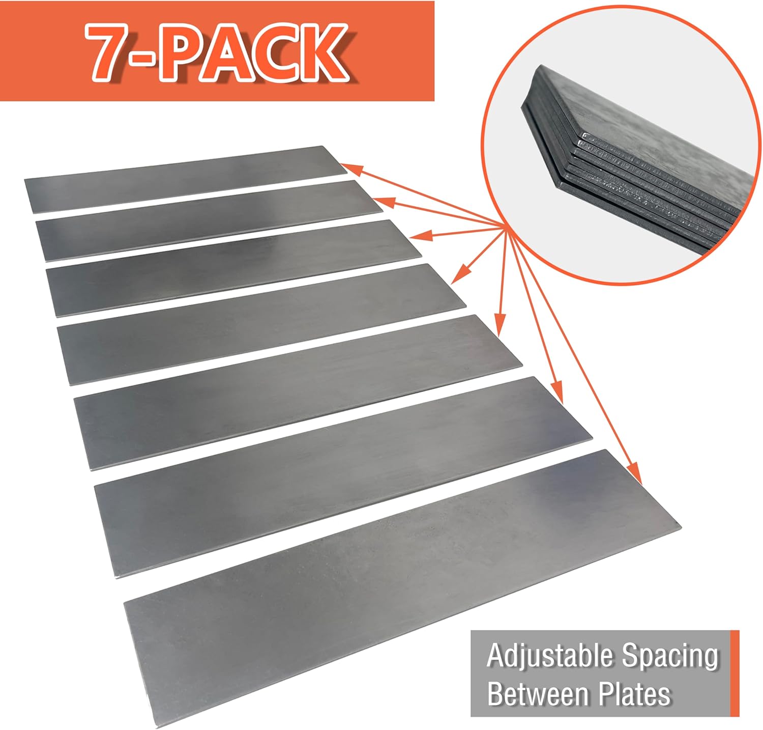 Heavy Duty Steel Charcoal Smoker Tuning Plates, Heat Deflector - 7-Pack S34995