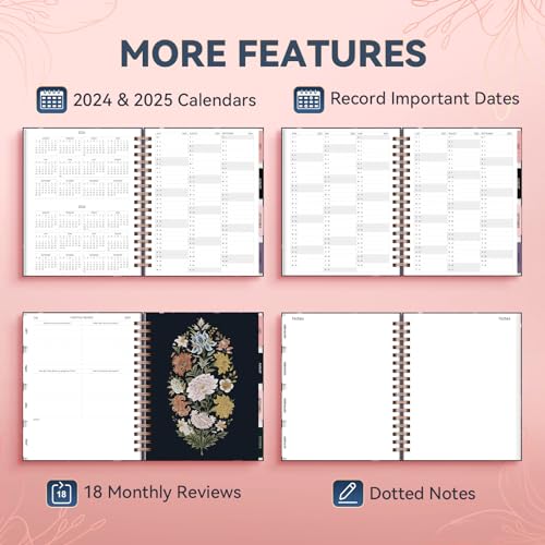 18 Month Weekly & Monthly Planner Spiral Bound Hardcover with Stickers R71205