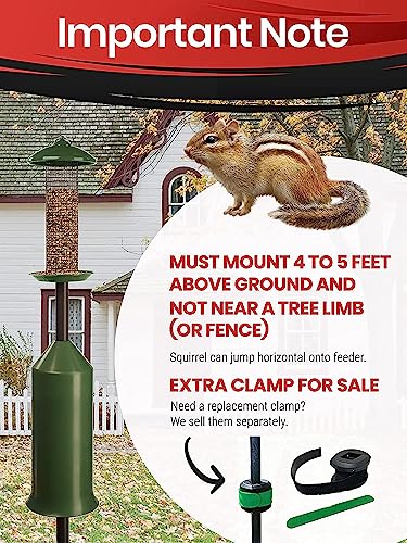 18" Squirrel Baffle for Bird Feeder Poles, Wrap Around Pole Mount, No Tool Install X5357