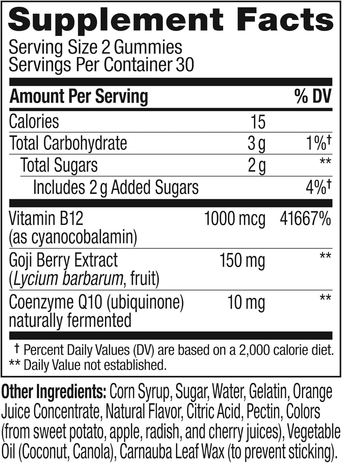 Energy Gummy Supplement with Vitamin B12, Caffeine Free, Berry Flavor N3916