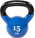 BalanceFrom All-Purpose Color Vinyl Coated Solid Cast Iron Kettlebell Weight