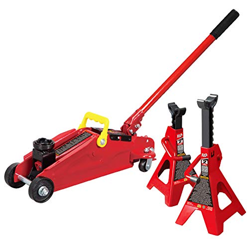 Hydraulic Trolley Floor Jack with 2 Jack Stands, 2 Ton Capacity X703847