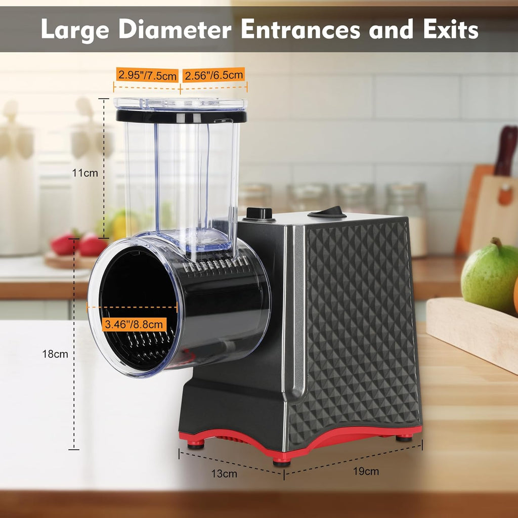 Electric Cheese Grater for Block Cheese, Potato, Carrots with 5 Blades A5105