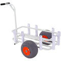 VEVOR Beach Fishing Cart, 300 lbs Load Capacity, Fish and Marine Cart with Two 13" Big Wheels PU Balloon Tires for Sand, Heavy-Duty Aluminum Pier Wagon Trolley with 8 Rod Holders for Fishing, Picnic