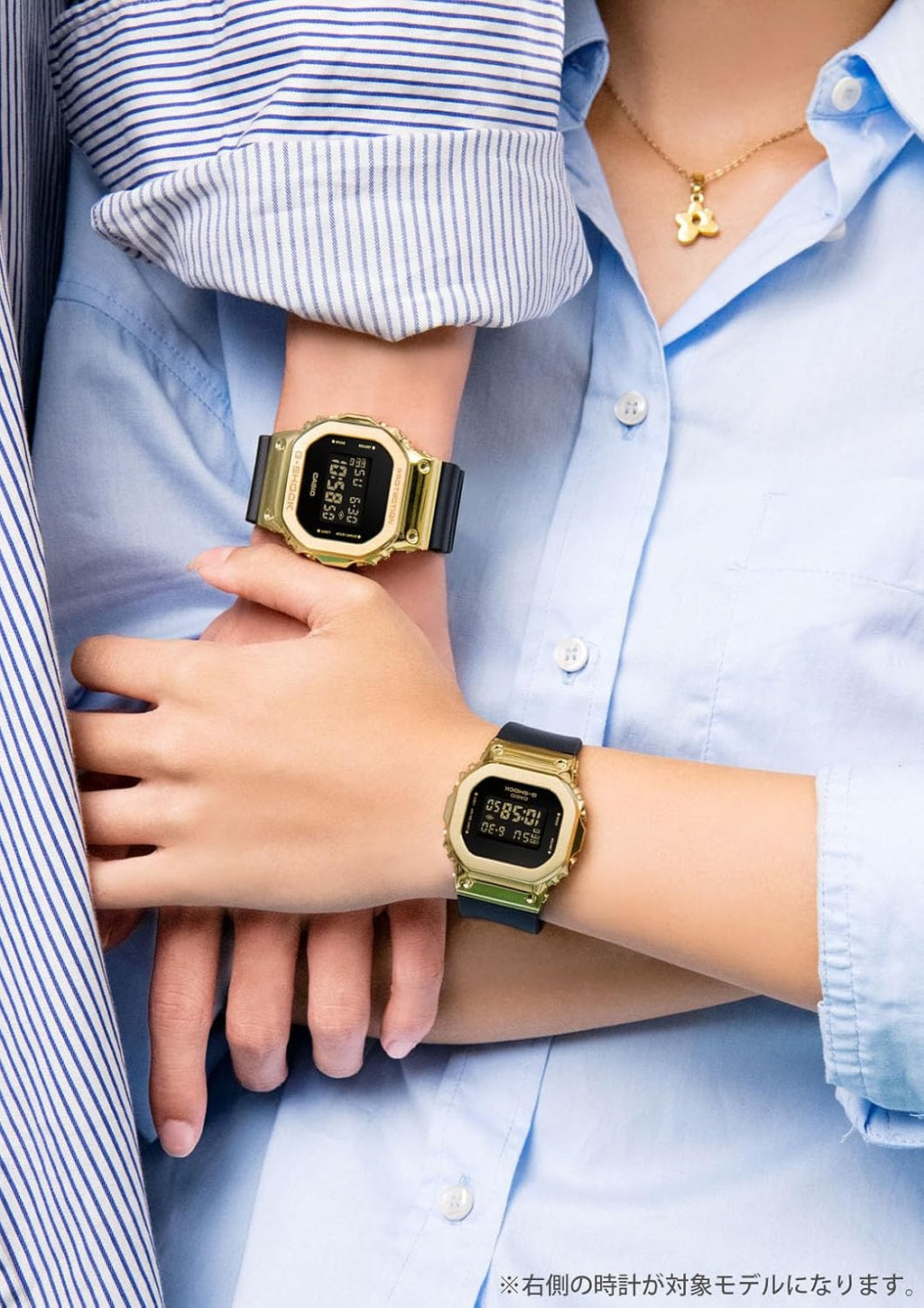 Compact Metal Watch Black Gold Q7441