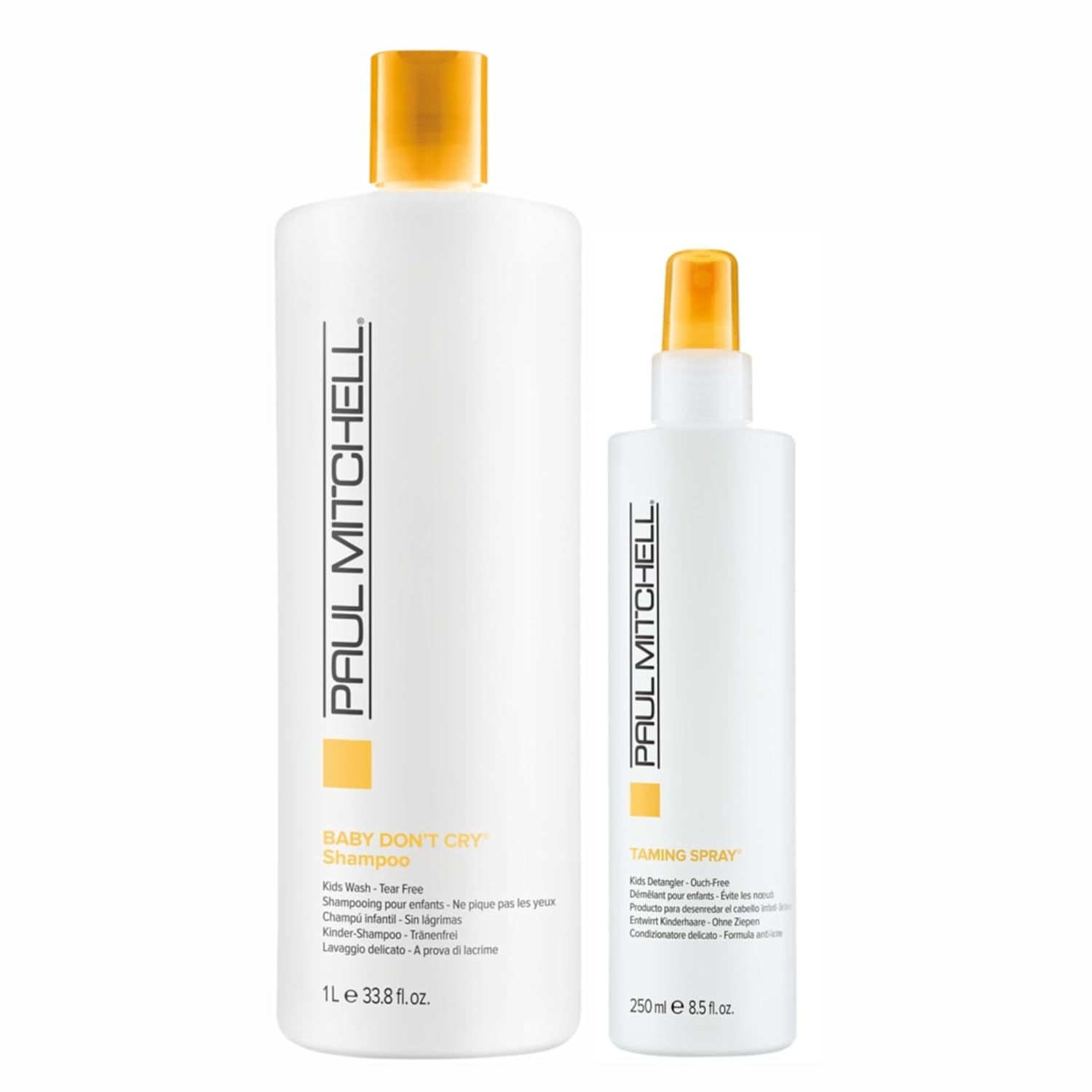 Bundle of Paul Mitchell Baby Don't Cry Shampoo, 33.8 fl. oz. + Paul Mitchell Taming Spray, 8.5 fl. oz.