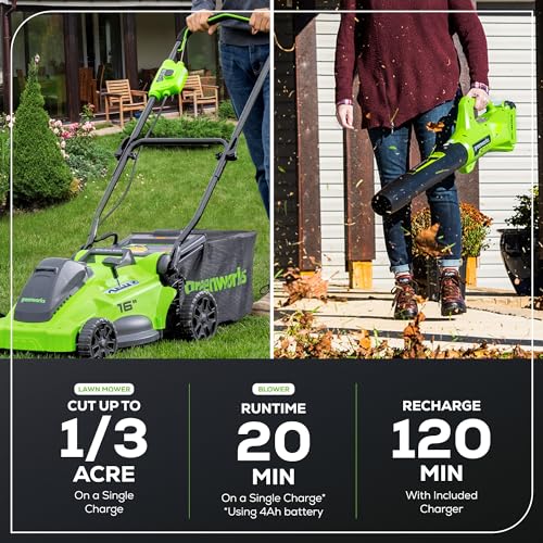 40V 16" Brushless Cordless Push Lawn Mower, 4.0Ah Battery and Charger Included X8946