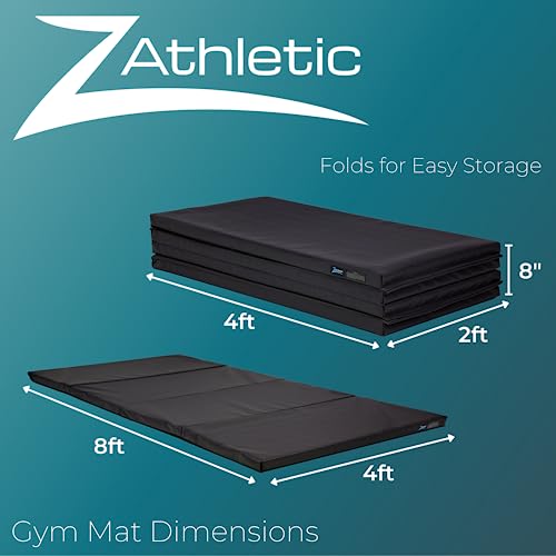 Folding Gymnastics Mat, 4 ft x 8 ft x 2 in G595455