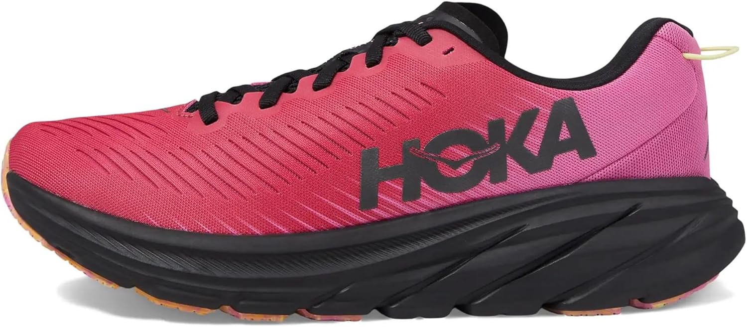 HOKA ONE ONE Womens Rincon 3 Running Shoes (Raspberry/Strawberry, US Footwear Size System, Adult, Women, Numeric, Medium, 9.5)