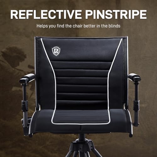 360° Silent Swivel Folding Hunting Chair, Adjustable Seat for Outdoor, Supports 300lbs O72459