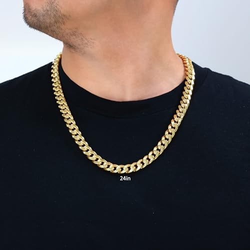 14k Yellow Gold Miami Cuban Link Chain Necklace A9895