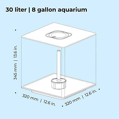 Acrylic 8-Gallon Aquarium with Remote-Controlled LED Lights, Black S5784