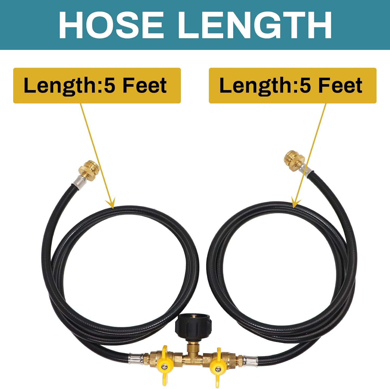 Propane 2 Way Splitter Adapter Hose with Shut Off Valve N87366