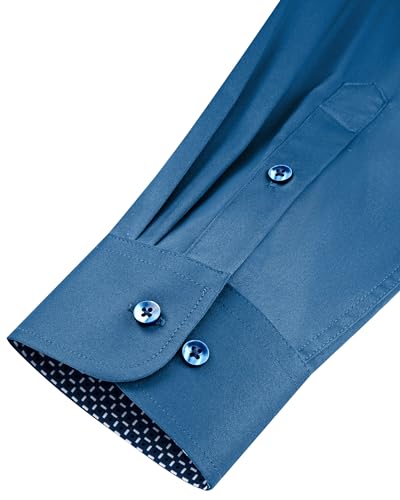 Men's Casual Long Sleeve Stretch Dress Shirt Wrinkle-Free Regular Fit Y629893