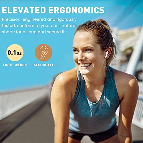 Wireless Earbuds, Bluetooth 5.3, 50H Playtime with Charging Case, Built-in Microphone, Semi-in-ear - White I831