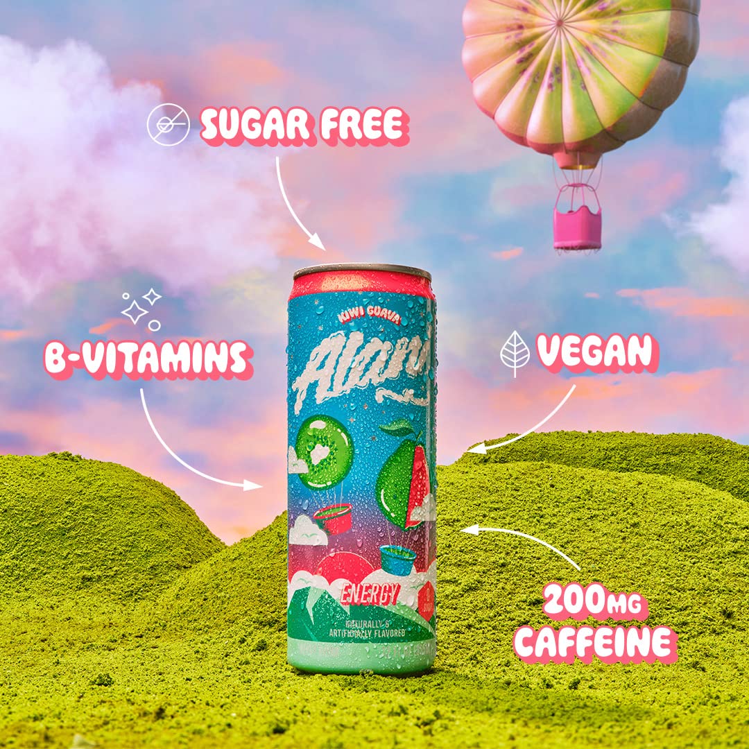Sugar Free Kiwi Guava Energy Drink with Caffeine, 12 oz Cans (12 Pack) G581434