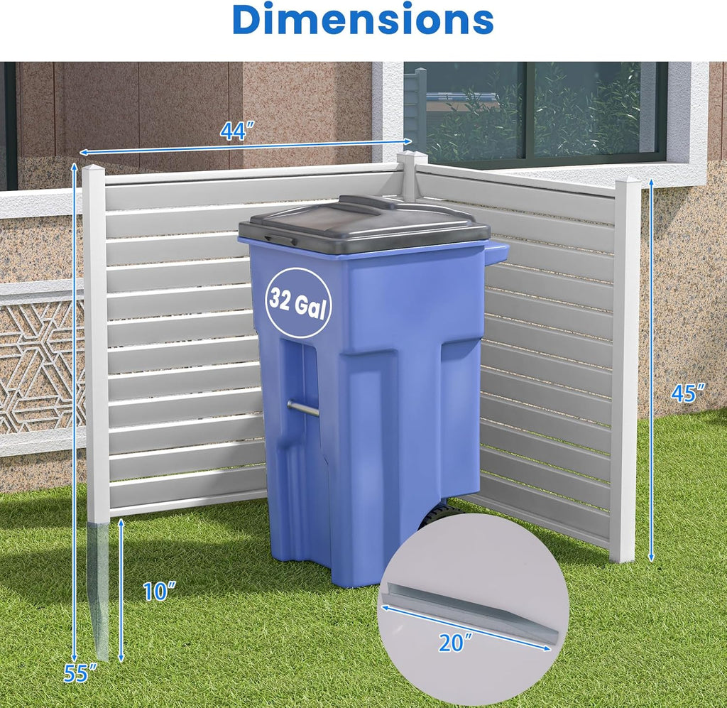 Air Conditioner Fence 2 Panels - 44"W x 45"H Outdoor Privacy Screen with Metal Stakes R881